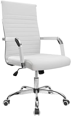 Nouvelle chaise de bureau à dossier moyen en similicuir de formax (blanc)