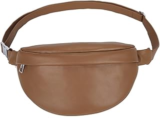 Sac banane décontracté pour femme en cuir pu, petit sac banane de couleur