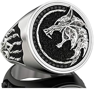 Bague de loup pour hommes en acier inoxydable, magicien viking, guerrier, chasseur, tête de loup, cadeau pour hommes. Diaytar : Qualité professionnelle, prix grand public