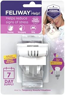 Ensemble diffuseur et diffuseur d'air de recharge feliway help 7 jours, blanc