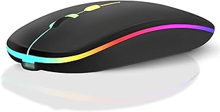 Souris sans fil ergonomique ultra silencieuse 2,4 g rvb rechargeable par usb