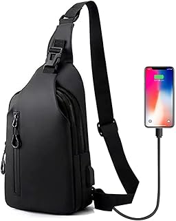 Sac bandoulière à sangle unique avec port de chargeur usb, petit sac à