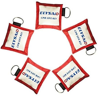 Paquet de 5 masques elysaid cpr masque de protection primaire unidirectionnel avec gants