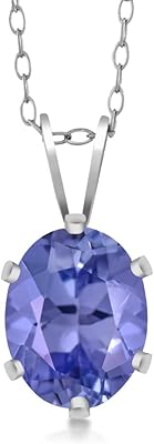 Collier en argent sterling 925 avec pierre de tanzanite pour femme
