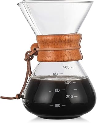 Cafetière à verser cafetière en verre et tasse café en verre infuseur résistant