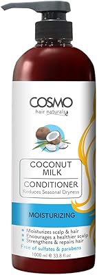 Après-shampoing au lait de coco cosmo hair naturals 1000 ml pour hydrater renforcer