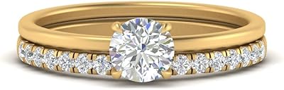 Bague de fiançailles solitaire en diamant de 1 carat de taille ronde certifiée