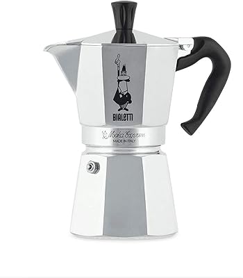 Machine à expresso à gaz bialetti be-1163 moka express, capacité de 6 tasses