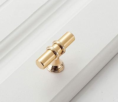 Ensemble de 5 boutons d'armoire en alliage de zinc noir et doré