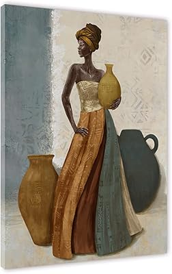 Art mural ajkri avec un design afro-américain, imprimé dessus, image abstraite à l'huile