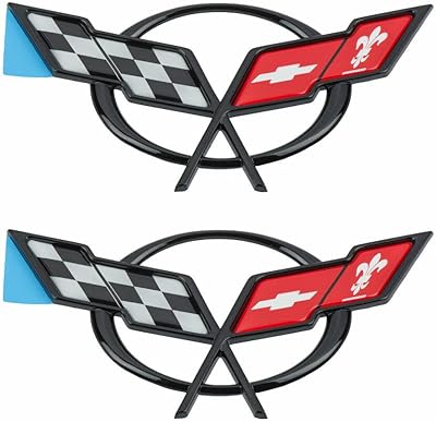 Logo c5 corvette pour chevrolet corvette 1997-2001 drapeaux croisés