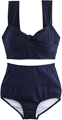 Bikini femme taille haute noeud ouvert à lacets haut tankini modeste maillots