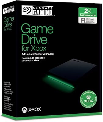 Disque dur externe portable seagate usb 3.2 gen 1 de 2 to, noir