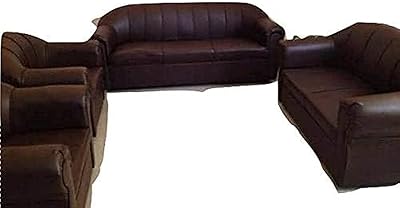 Ensemble de canapé 7 places en simili cuir mb furniture (marron)