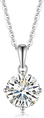 Collier moissanite pour femmes et hommes, collier pendentif en argent sterling 925 fabriqué