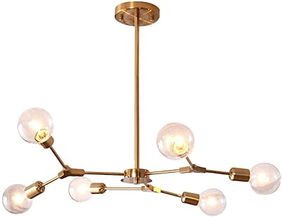 Lustre spoutnik en métal antique bisailer montage au plafond design moderne