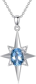 Collier en argent sterling 925 avec topaze bleue suisse pour femme par bethza
