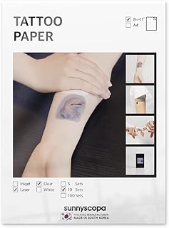 Papier de tatouage temporaire imprimable snescuba pour imprimante laser format