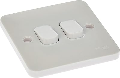 Interrupteur de panneau schneider electric lacey ggbl1022, 2 interrupteurs, voie, 10 broches, blanc