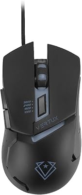 Souris de jeu filaire vertux souris optique ergonomique à réponse rapide 3200 dpi