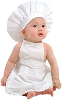 Dainerisy tablier blanc chapeau chef costume vêtements accessoires de photographie bébé garçon enfant