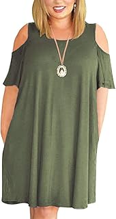 Kancystore robes grande taille pour femmes, manches courtes, épaules dénudées, t-shirt décontracté, robe