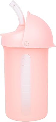 Bouteille à gorgée en silicone boon 295 ml avec paille, rose, 1 pièce