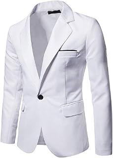 Blazer coupe ajustée pour hommes, veste de survêtement, manteau formel à deux boutons