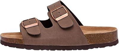 Sandales souples et confortables pour femmes avec semelle intérieure en liège, marron, taille