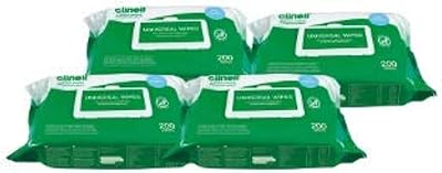 Lingettes humides clenil pour nettoyer et désinfecter les surfaces 4 paquets de 200