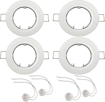4 pièces plafonniers encastrés, lumières rondes gu10 + mr16 rotatives à 30 degrés