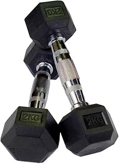 Haltères hexagonales en caoutchouc kg vendues par paire 2 pcs