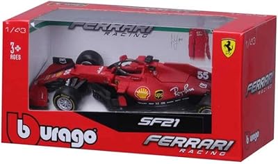 B progo b18-36829s 1:43 f1 2021 ferrari sf21 sainz, différents designs et couleurs