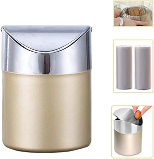 Petite poubelle de comptoir avec couvercle en acier inoxydable poli
