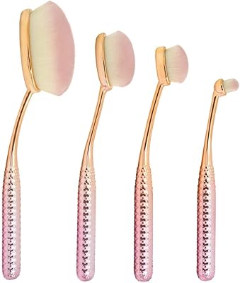 Ensemble de 4 pinceaux de maquillage ovales pleine grandeur moda face perfecting, comprenant