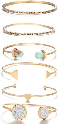 Ensemble de 6 bracelets plaqués or shining diva pour femmes et filles (10705b)