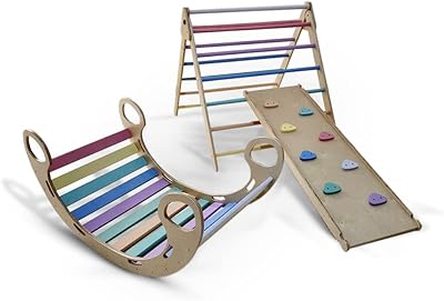Ensemble de triangles pikler pliables multicolores moon kids avec rampe réversible et toboggan, ensemble d'escalade montessori avec grimpeur triangulaire, rampe, toboggan, bascule, jouets d'escalade d'intérieur pour tout-petits de 1 à 6 ans. Diaytar Sénégal : Large gamme, petits prix, grande satisfaction