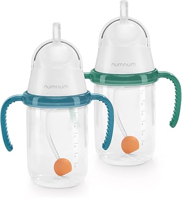 Tasse d'entraînement en paille namnam nom, bleu/vert, paquet de 2