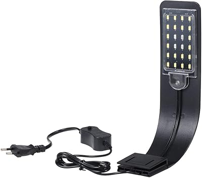 Lumière d'aquarium portable andoer ac220v 10w 24 led lumière blanche/bleue