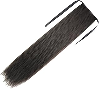 Perruque de cheveux longs et raides pour femmes perruque queue