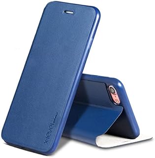 Étui à rabat en cuir coloré fip x-level avec support et coque arrière