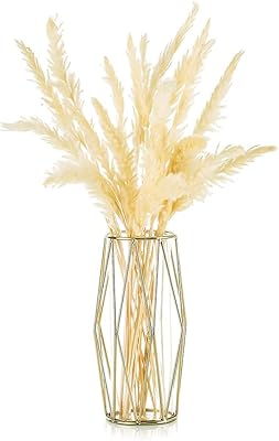 Vase en verre avec support en métal vase d'intérieur transparent fer forgé d'arrangement