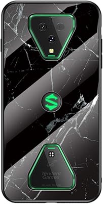 Coque hekaser black shark 3, motif marbre, anti-chute, antichoc, anti-rayures, coque en verre