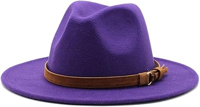 Chapeau fedora classique à large bord avec boucle de ceinture the white shop