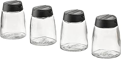 Pot à épices ikea avec deux types de couvercles, verre/noir 15 cl