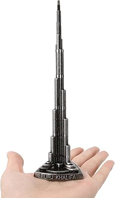 Burj khalifa, modèle de tour de dubaï, modèle de tour miniature réaliste en alliage avec boîte en carton pour la maison, la chambre à coucher, les arts et l'artisanat, le bureau, la décoration de bureau. Diaytar : Le premier choix des acheteurs avisés