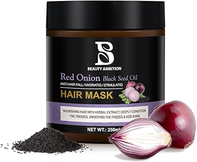 Masque capillaire rajeunissant à l'oignon rouge et l'huile de graines noires pour une nutrition