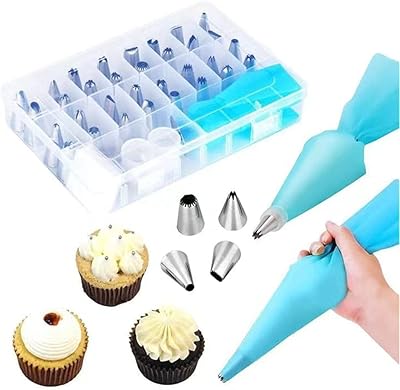 Ensemble de 33 ustensiles de cuisson en acier inoxydable, douilles à pâtisserie réutilisables