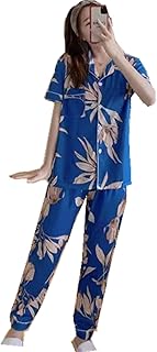 Ensemble pyjama pour femme, vêtements de nuit confortables en coton et soie, ensemble