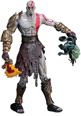 Figurine linsen lpcby god of war figurine kratos et tête de méduse